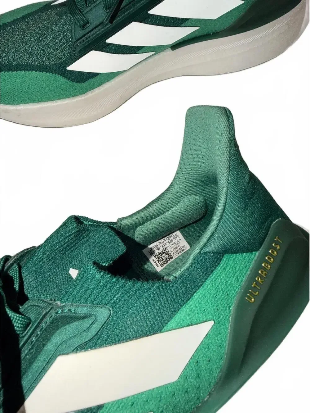 Adidas Ultraboost Light Running Shoes Green White Mens 10.5 EUC